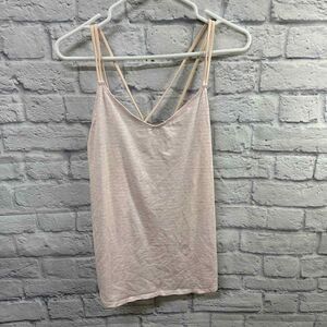 Lululemon Breezy Tank Top Womens 4 Parallel Stripe‎ Heathered Parfait Pink White